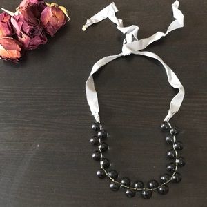 J Crew • bead and ribbon necklace